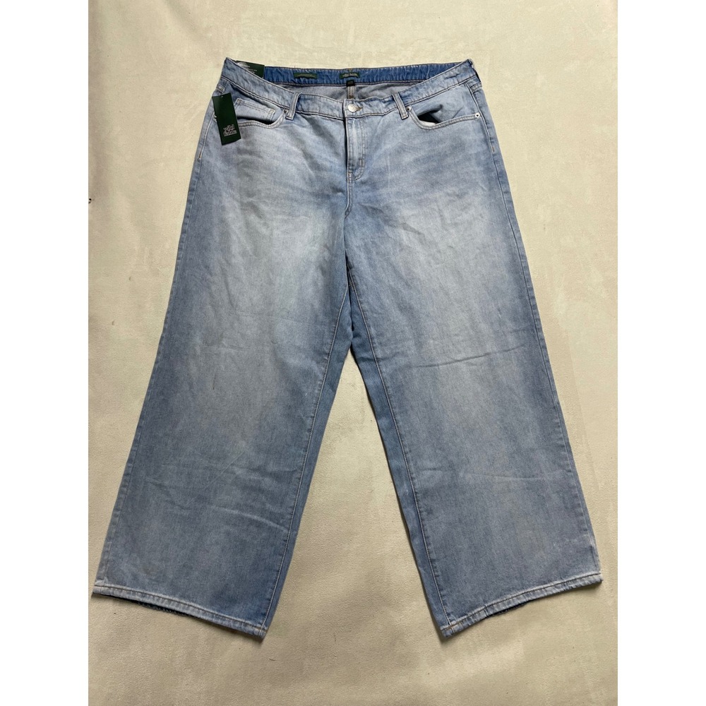 Wild Fable Womens Low-Rise Baggy Jeans Blue Rigid Denim Wide Leg 18/31R